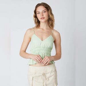 NWT Cotton Candy LA Peplum Low Back Tank Top